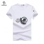 moncler unisex logo front t-shirt homme two badge style blanc